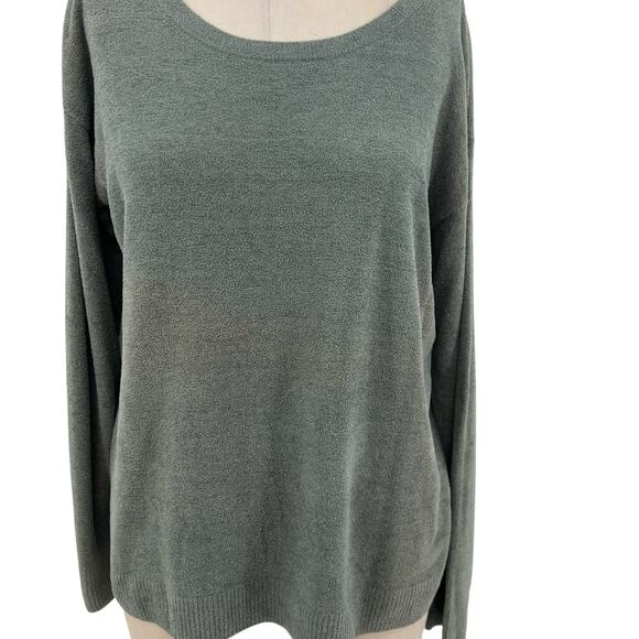 Barefoot Dreams CozyChic Ultra Lite Top Sweater‎ Pullover Green Size Small - Picture 4 of 10